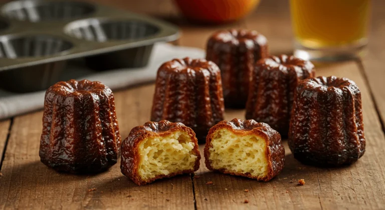 Cannelés traditionnels de Bordeaux, avec une croûte caramélisée et un cœur tendre.