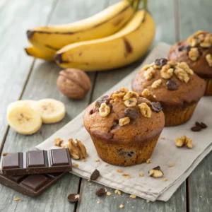 muffins aux bananes chocolat muffin aux banane