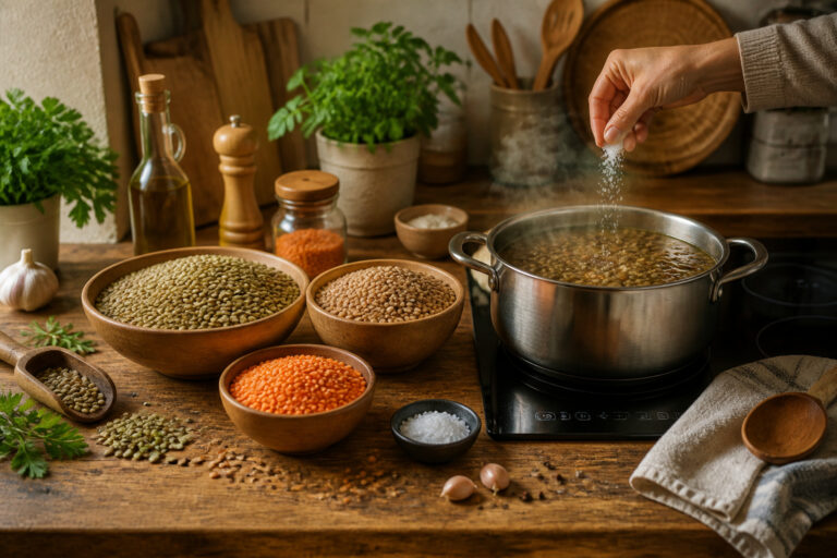 Preparation de lentilles savoureuses