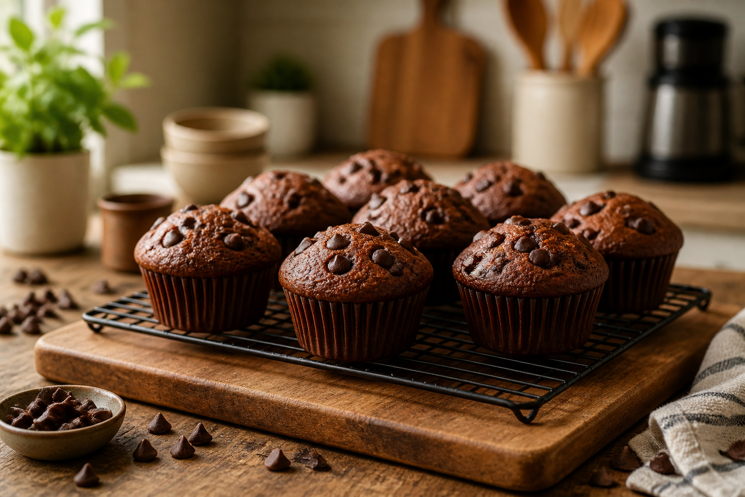Muffins au chocolat frais et gourmands