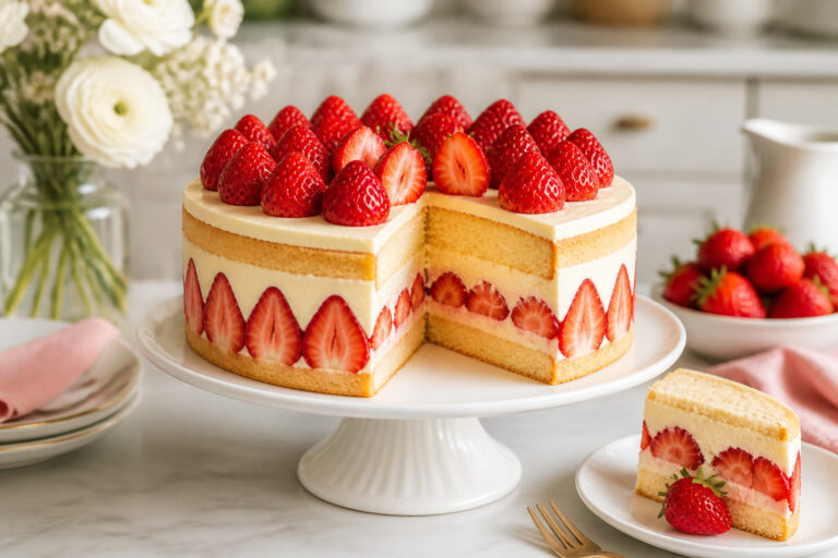Fraisier gourmand aux fraises fraiches