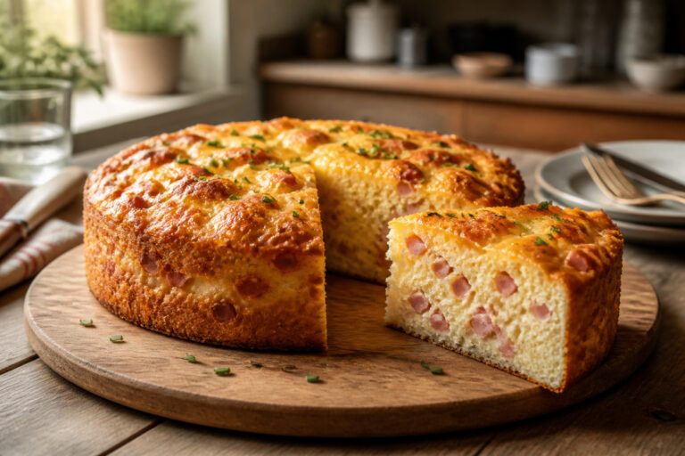 Moelleux cake au jambon dore