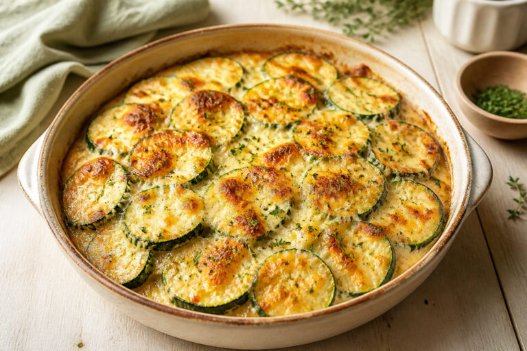 Gratin de courgettes au fromage et fines herbes