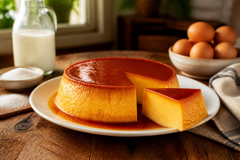 Flan dore et cremeux fait maison