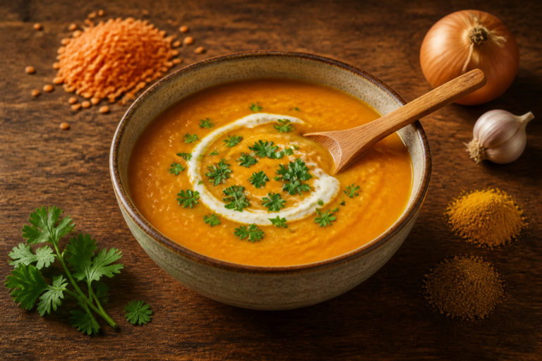Soupe de lentilles corail reconfortante