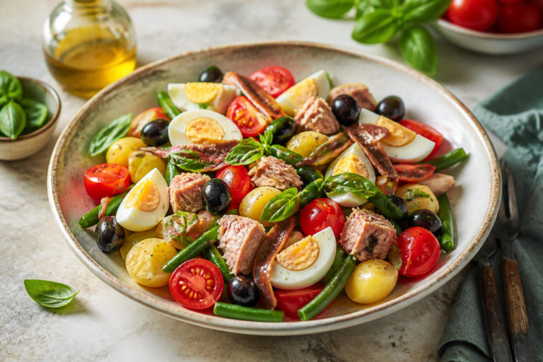 Salade nicoise authentique et coloree