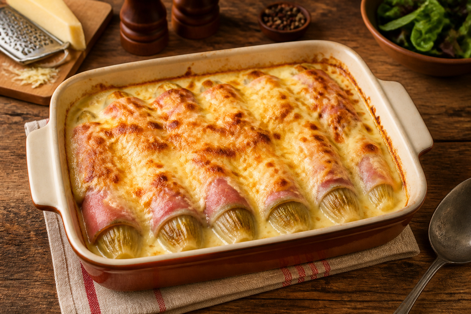 Endives au jambon gratinees